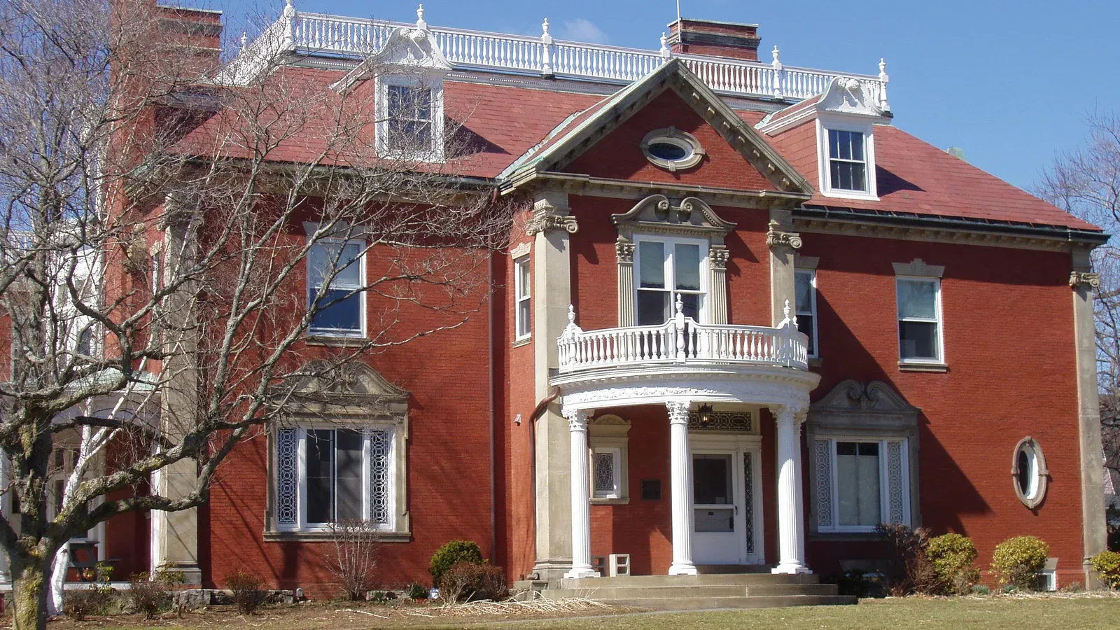 Elihu Thomson House, a brick Georgian Revival mansion with a columned portico, now Swampscott Town Hall, Swampscott, Massachusetts